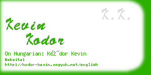 kevin kodor business card